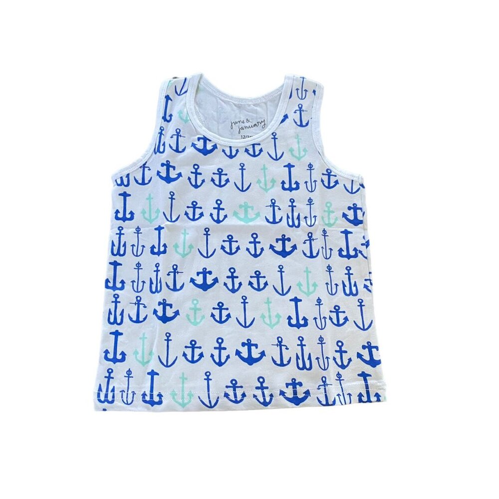 NWT June & January Anchor Print Tank Size 12/24M